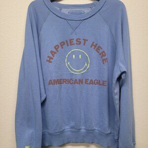 American Eagle Women's Crew Neck Sweatshirts BLUE